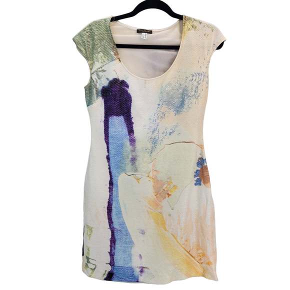 Women's Mini Dress Colorful Abstract Art Print Size 8 Party Luxury Classy - Picture 13 of 13